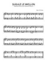 Téléchargez l'arrangement pour piano de la partition de Dudule le grillon en PDF